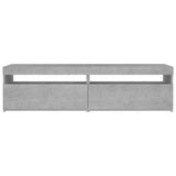 TV Cabinets 2 pcs with LED Lights Concrete Grey 75x35x40 cm
