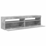 TV Cabinets 2 pcs with LED Lights Concrete Grey 75x35x40 cm - Rear View
