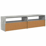 TV Cabinets 2 pcs with LED Lights Concrete Grey 75x35x40 cm - Close-Up Angle