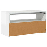 TV Cabinet with LED Lights High Gloss White 75x35x40 cm - Rear View