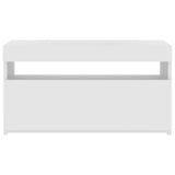 TV Cabinet with LED Lights High Gloss White 75x35x40 cm