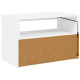 TV Cabinet with LED Lights White 60x35x40 cm - Rear View