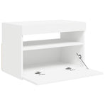 TV Cabinet with LED Lights White 60x35x40 cm