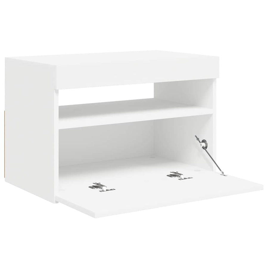 TV Cabinet with LED Lights White 60x35x40 cm