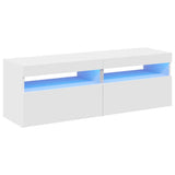 TV Cabinets with LED Lights 2 pcs White 60x35x40 cm