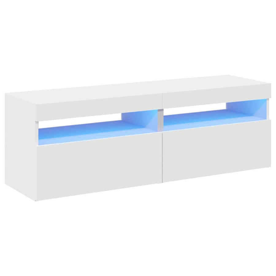 TV Cabinets with LED Lights 2 pcs White 60x35x40 cm