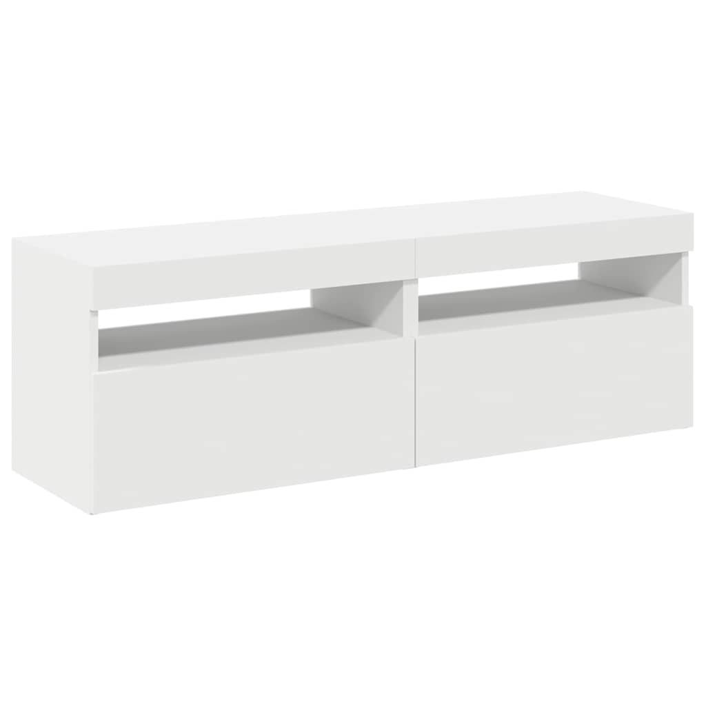 TV Cabinets with LED Lights 2 pcs White 60x35x40 cm