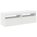 TV Cabinets with LED Lights 2 pcs White 60x35x40 cm
