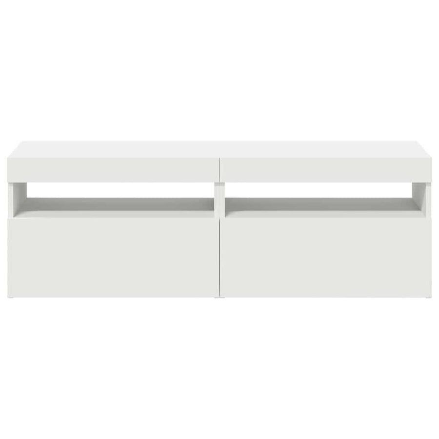 TV Cabinets with LED Lights 2 pcs White 60x35x40 cm
