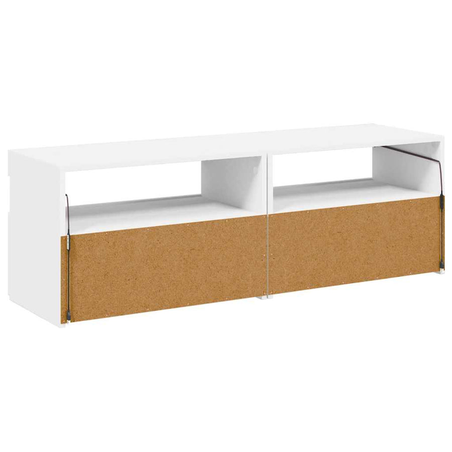 TV Cabinets with LED Lights 2 pcs White 60x35x40 cm