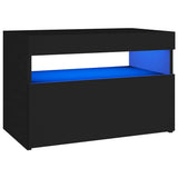 TV Cabinet with LED Lights Black 60x35x40 cm