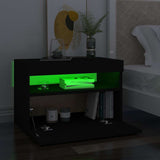 TV Cabinet with LED Lights Black 60x35x40 cm - 45-Degree Angle
