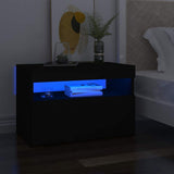 TV Cabinet with LED Lights Black 60x35x40 cm - Rear View