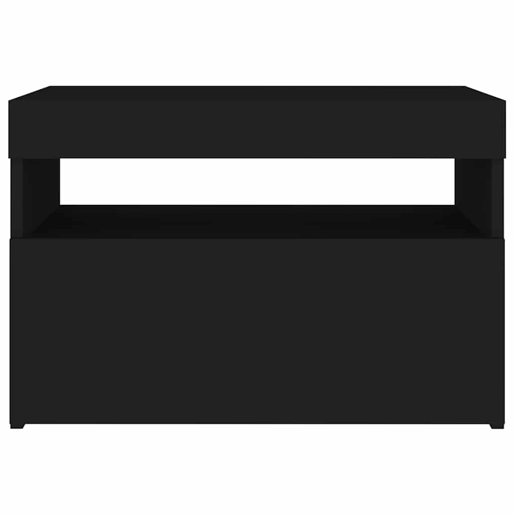 TV Cabinet with LED Lights Black 60x35x40 cm