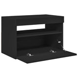 TV Cabinet with LED Lights Black 60x35x40 cm