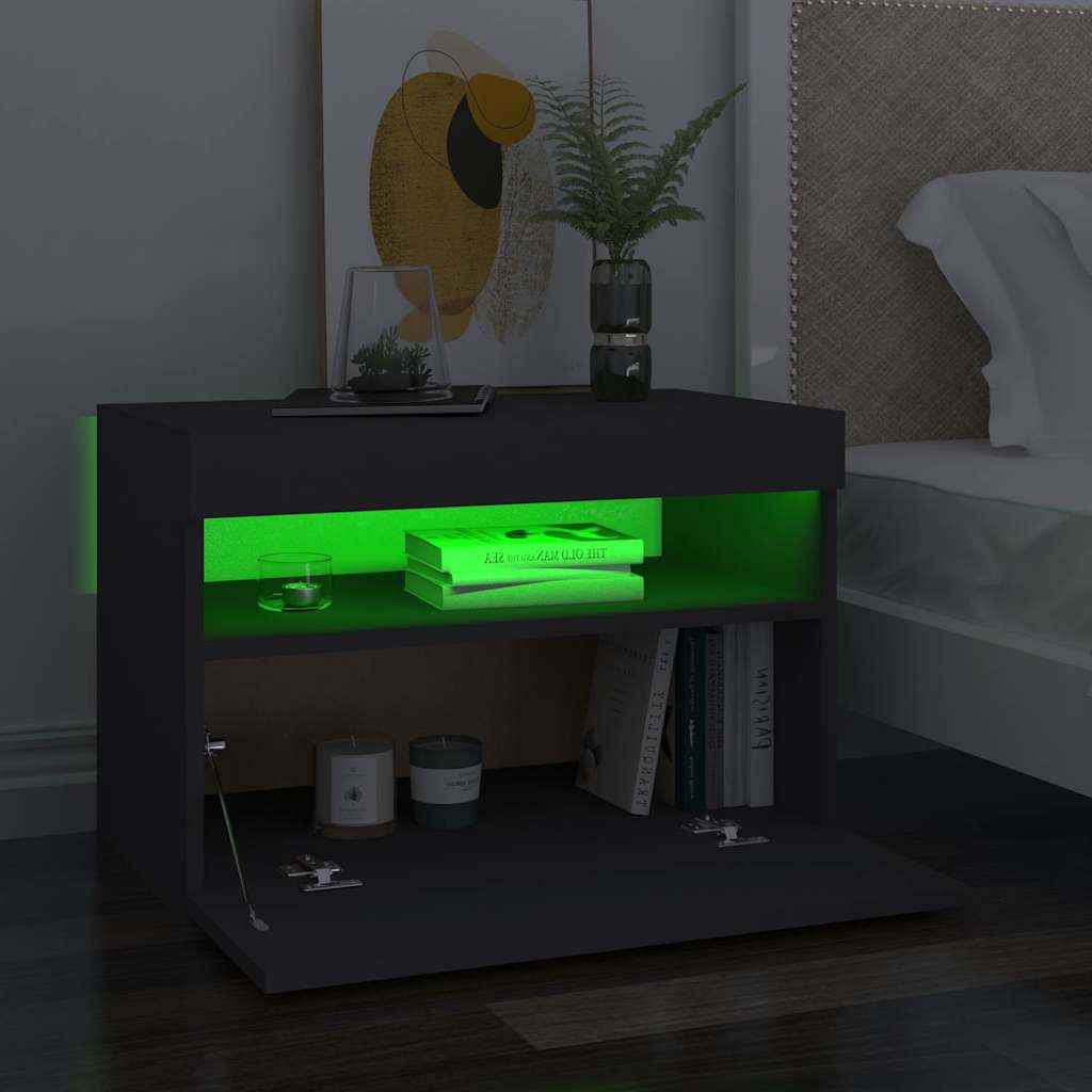 TV Cabinet with LED Lights Grey 60x35x40 cm