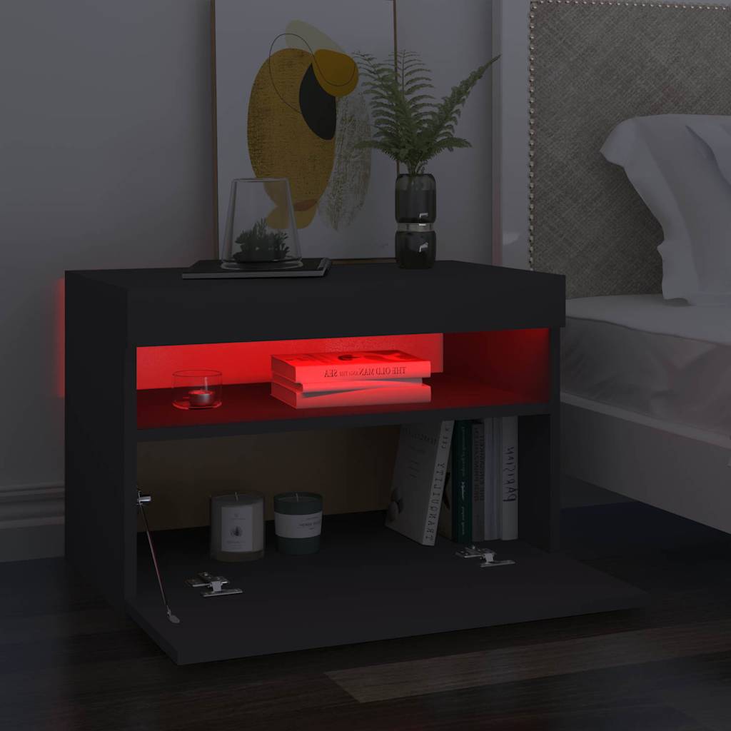 TV Cabinet with LED Lights Grey 60x35x40 cm