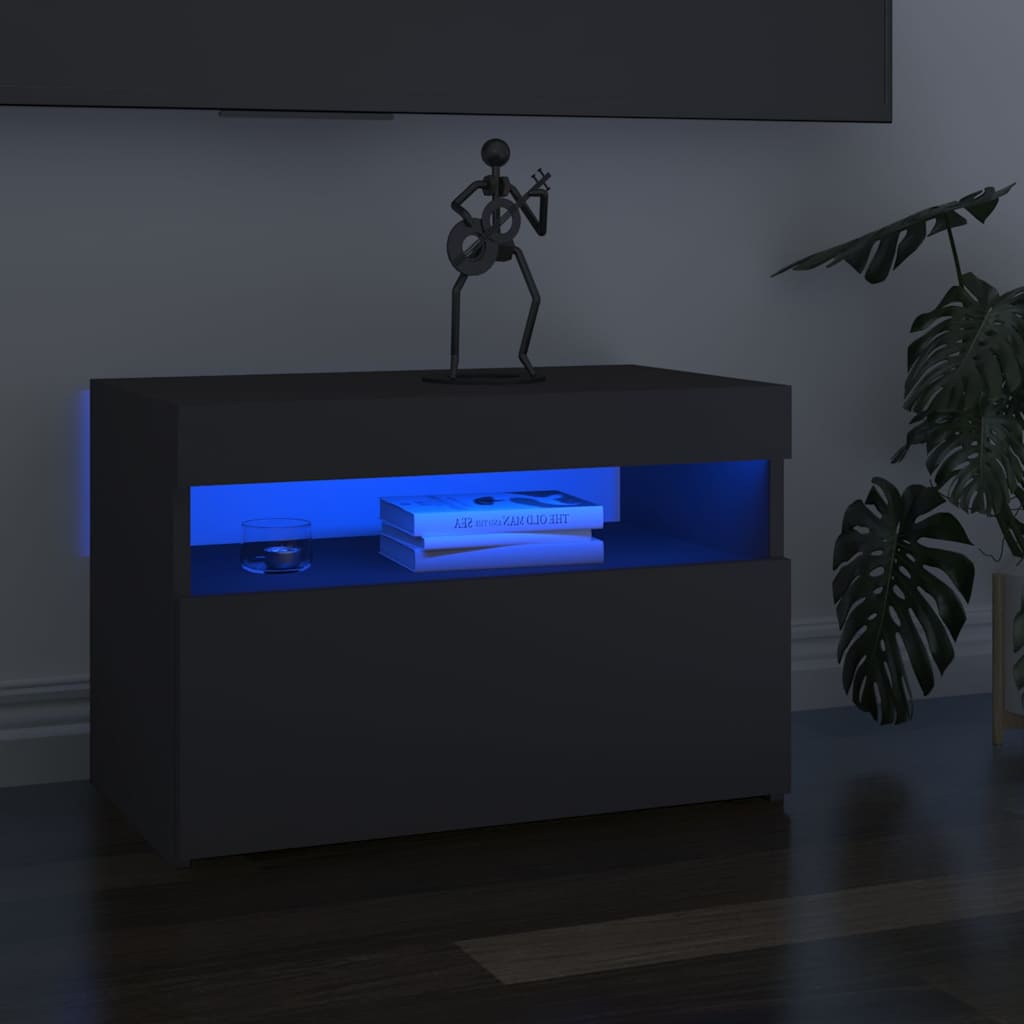 TV Cabinet with LED Lights Grey 60x35x40 cm