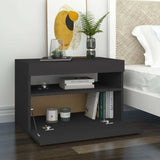TV Cabinet with LED Lights Grey 60x35x40 cm - Close-Up Angle