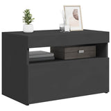 TV Cabinet with LED Lights Grey 60x35x40 cm - Low Angle