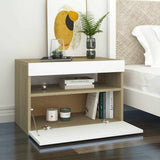 TV Cabinet with LED Lights White and Sonoma Oak 60x35x40 cm