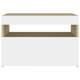 TV Cabinet with LED Lights White and Sonoma Oak 60x35x40 cm - Extra Image