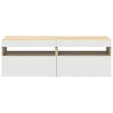 TV Cabinets with LED Lights 2 pcs White and Sonoma Oak 60x35x40 cm - Extra Image