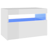 TV Cabinet with LED Lights High Gloss White 60x35x40 cm
