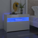 TV Cabinet with LED Lights High Gloss White 60x35x40 cm