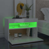TV Cabinet with LED Lights High Gloss White 60x35x40 cm