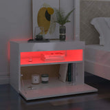 TV Cabinet with LED Lights High Gloss White 60x35x40 cm - Rear View