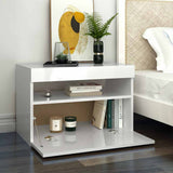 TV Cabinet with LED Lights High Gloss White 60x35x40 cm
