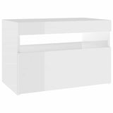 TV Cabinet with LED Lights High Gloss White 60x35x40 cm