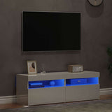 TV Cabinets with LED Lights 2 pcs High Gloss White 60x35x40 cm