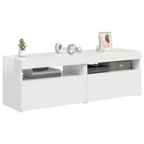 TV Cabinets with LED Lights 2 pcs High Gloss White 60x35x40 cm - Rear View