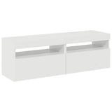 TV Cabinets with LED Lights 2 pcs High Gloss White 60x35x40 cm