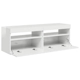 TV Cabinets with LED Lights 2 pcs High Gloss White 60x35x40 cm
