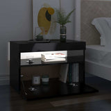 TV Cabinets with LED Lights 2 pcs High Gloss Black 60x35x40 cm