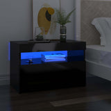 TV Cabinets with LED Lights 2 pcs High Gloss Black 60x35x40 cm