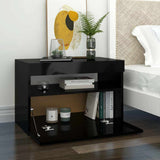 TV Cabinets with LED Lights 2 pcs High Gloss Black 60x35x40 cm - Close-Up Angle