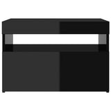 TV Cabinets with LED Lights 2 pcs High Gloss Black 60x35x40 cm