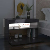 TV Cabinet with LED Lights High Gloss Grey 60x35x40 cm