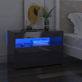 TV Cabinet with LED Lights High Gloss Grey 60x35x40 cm