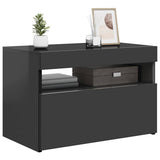 TV Cabinet with LED Lights High Gloss Grey 60x35x40 cm - Low Angle