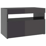 TV Cabinet with LED Lights High Gloss Grey 60x35x40 cm