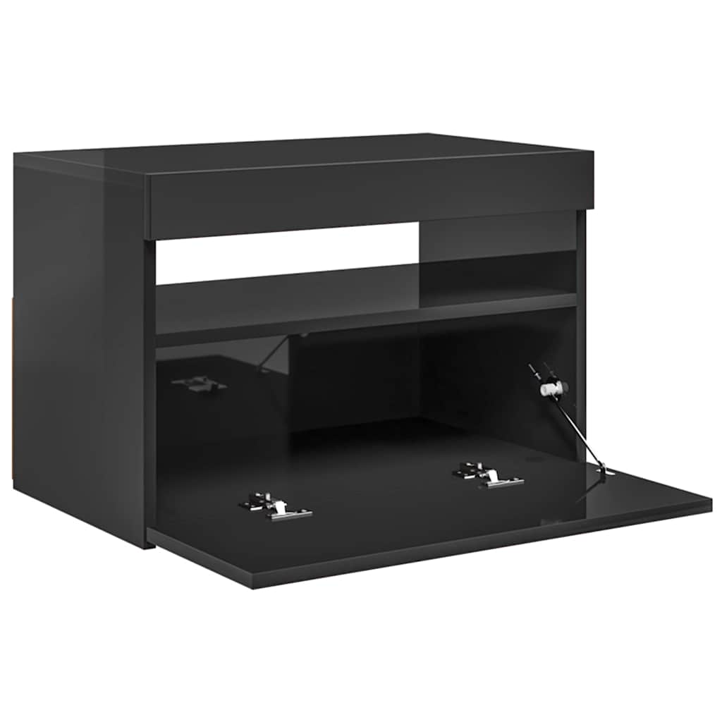 TV Cabinet with LED Lights High Gloss Grey 60x35x40 cm