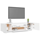 TV Cabinet with LED Lights White 160x35x40 cm - Rear View