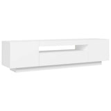 TV Cabinet with LED Lights White 160x35x40 cm