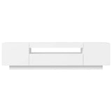 TV Cabinet with LED Lights White 160x35x40 cm - Low Angle