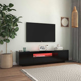 TV Cabinet with LED Lights Black 160x35x40 cm - Top-Down View